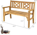 Giantex 4 Ft Foldable Outdoor Bench, Acacia Wood Outside Loveseat with Curved Backrest and Armrest, 705Lbs Weight Capacity, Garden Bench for Patio, Park, Porch, Balcony by GreenHaven Gardens