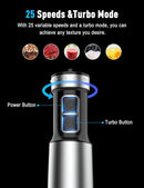 1000W Powerful Immersion Blender handheld, 2025 New Update Hand Blender with 25-Speed, Scratch-Resistant Corded Hand Mixer with Heavy-Duty Copper Brushless Motor and Gift Box by TinyTreasures Baby Boutique
