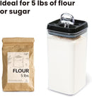 Felli Flip Tite Storage Container with Lid 6" XL Air Tight Ring Lock Top, Clear Acrylic Canister Set for Kitchen, Pet Cat Dog Food Treats, 5 lb Flour Sugar Pantry Organizer (Nest-L, Black) by TinyTreasures Baby Boutique