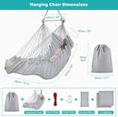 Outerman Hammock Chair, Hanging Chair with 3 Cushions and Foot Rest Support, Sturdy Metal Spreader Bar Max 440 Lbs, Swing Chair for Bedroom, Indoor & Outdoor, Patio, Porch or Tree（Gray） by GreenHaven Gardens