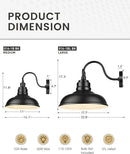 zeyu 2 Pack Gooseneck Barn Lights, Exterior Wall Mount Light for Porch, 18 Inch Modern barn Lights, Matte Black Finish, 016-1BL-2 BK by CozyNest Decor