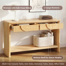 Fluted Console Table With Semi Circular Drawers - Natural by HouseOfZazla