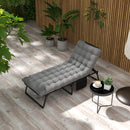 Outsunny - Outdoor Chaise, Adjustable Folding Chaise Lounge With 4-Position Backrest, Magazine Pocket, Removable Head Pillow, Sun Bathing Lounger Chair For Patio, Beach - Gray by HouseOfZazla