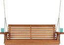 Amish Casual 5 Foot Roll Back Heavy Duty Wooden Porch Swing with Cup Holders in Cedar Stain - Amish Made in The USA from Treated Pine, Outdoor Hanging Bench Swing with 700 Lb. Weight Capacity by GreenHaven Gardens