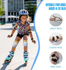 Knee Pads Elbow Pads Wrist Guards Set for Kids,Upgraded Protective Gear for Toddle 4-12 Boys or Girls Children Roller Skating Scooter Skateboarding Bike Roller Blade by TinyTreasures Baby Boutique
