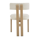 Mid-Century 7-Piece Dining Set with Upholstered Armless Chairs and Natural Wood Table