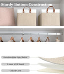 StorageWorks Storage Bins, Fabric Storage Bins for Shelves, Large Storage Baskets with Metal Frame, Closet Baskets and Bins with Handles, Brown and White, 2-Pack by TinyTreasures Baby Boutique