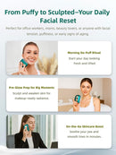 Lymphatic Contour Face Brush – Face Massager for Lymphatic Drainage, Double Chin Reducer, and Facial Sculpting – Gentle Vibrating Lymphatic Drainage Tool for Jawline & Puffiness - Green by CozyNest Decor