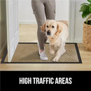 GORILLA GRIP 100% Waterproof All-Season WeatherMax Doormat US Designed Natural Rubber, Stain and Fade Resistant, Low Profile Indoor Outdoor Door Mats, Easy Clean Patio Mat, 17x29, Beige Diamond by CozyNest Decor