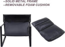 DUOMAY Mid-Century Accent Chair Armchair Set of 2, Comfy PU Leather Leisure Chair Lazy Chair with Metal Leg for Living Room Bedroom Office Apartment, Black by CozyNest Decor