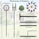 Viveta Outdoor Wind Spinners, 13" Metal Wind Sculpture with Stable Stake, Double-Sided Windmill,Wind Spinner for Yard and Garden by CozyNest Decor