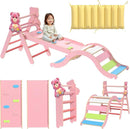 Pikler Triangle Set with Cushion 9 in 1, Climbing Toys for Toddlers 1-3, Montessori Indoor Baby Playground for Safe Motor Skills Development, Large Foldable Wooden Climbing Toys Set for Playroom by TinyTreasures Baby Boutique