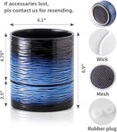 Nihow Self Watering Plant Pot: 6 Inch Ceramic Planter with Drainage Hole & Water Storage Plus for Indoor & Outdoor Plants - Cylinder Round Flower Pot for Succulent/Herbs/Violets - Black & Vivid Blue by CozyNest Decor