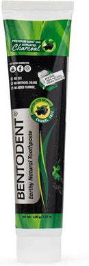 BENTODENT Teeth Whitening Bentonite Clay & Activated Organic Charcoal Toothpaste & Scraper - Detox,Tea Tree, Fluoride Free Adult, Vegan, Travel 3.52 oz by CozyNest Decor
