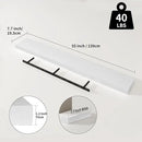 SAUMONIERES Floating Shelves 8 Inch Deep Solid Wood Wide Wall Shelf Set of 1 Wall Mounted for Bedroom Bathroom Living Room Kitchen, 55 Inch White by CozyNest Decor