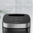 Small Portable Space Heater for Indoor Use - with 70°Rotating Feature, JIBUFI 1500W PTC Electric Heater, Rapid and Safe Heating, Remote Control, 1-12 Hr Timer for Bedroom, Office by CozyNest Decor