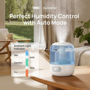 Dreo Humidifiers for Bedroom, Cool Mist Ultrasonic Humidifiers with 30Hr Runtime, Top Fill 3L Tank, Easy Clean, Humidity Sensor, Night Light for Baby, Nursery, 360° Nozzle for Plants and Home, Blue by TinyTreasures Baby Boutique