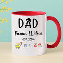 Dad EST 2026 Coffee Mug Gift For First Time Dad or Soon To Be Father, Customized Best Daddy Ever Accent Cup Gift For New Papa Father Grandfather, Personalized Year Name Papa White Ceramic Mug 11 15Oz by TinyTreasures Baby Boutique