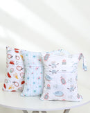 ALVABABY 3 Cloth Diaper Wet Dry Bags Waterproof Reusable with Two Zippered Pockets Travel Beach Pool Daycare Soiled Baby Items Yoga Gym Bag for Swimsuits or Wet Clothes Small Medium Large 3L-ZM27 by TinyTreasures Baby Boutique