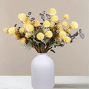 Yellow Flowers Artificial Long Stems Kiku Flower With Eucalyptus, Spring Flowers Decor, Mustard Yellow Decor, Flores Amarillas Artificiales Para Decoracion, Faux Easter Spring Summer Floral Stems by CozyNest Decor