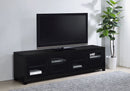 Jupiter 4-door Engineered Wood 79-inch TV Stand Black