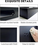 20 Inches Square Wooden Ottoman Tray Black, Large Wood Serving Tray with Handles for Living Room, Serving Food Breakfast, Ottoman Coffee Table Couch Sofa Kitchen by CozyNest Decor
