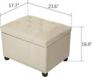 Joveco Storage Ottoman Bench Rectangular Fabric Organization Tufted Footrest for Living Room Bedroom, Upholstered Padded Footstool Coffee Table Seat with Lift Top by CozyNest Decor