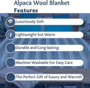 Alpaca Wool Throw Blanket | Super Soft, Lightweight, Breathable and Hypoallergenic | Non-Itchy or Scratchy (Blue White Varicolored, Queen (U.S. Standard)) by CozyNest Decor