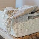 Curver Set of 6 Jute Medium Decorative Plastic Organization and Storage Baskets, Perfect Bins for Home Office, Closet Shelves, Kitchen Pantry and All Bedroom Essentials, White by TinyTreasures Baby Boutique
