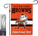 WinCraft Browns Retro Garden Flag and Stand Pole Holder Mount by GreenHaven Gardens