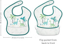 Mess Proof Baby Bib 3 Pack, Waterproof Led Weaning Baby Feeding Bibs with Food Catcher, Travel Feeding Bibs by TinyTreasures Baby Boutique