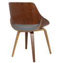 Fabrizzi - Mid-Century Modern Dining / Chair (Set of 2) - Walnut / Gray by HouseOfZazla