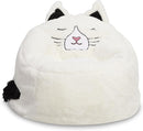Posh Creations Cute Soft and Comfy Bean Bag Chair for Kids, Large, Animal - Ivory Cat by TinyTreasures Baby Boutique