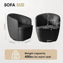 360° Swivel Leather Accent Chair, Modern Barrel Club Chair with Leather Upholstery and Sturdy Base, Comfortable Armchair for Living Room, Bedroom, Reading Nook, Brown by CozyNest Decor