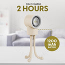 Portable Mini Travel Stroller Fan - Battery Operated, Clip On, Small, Handheld, Rotating, Rechargeable, Personal Fan with Flexible Tripod, 3 Speeds for Baby Crib, Bed Car, Seat Treadmill by TinyTreasures Baby Boutique