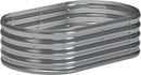 zizin Galvanized Raised Garden Bed Metal Oval Raised Garden Beds Outdoor Planter Box for Vegetables (4x2x1.3FT, Silver) by GreenHaven Gardens