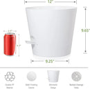 Self Watering Pots for Indoor Plants,12 inch Planters with Drainage Holes Plastic Flower Pots with Deep Reservoir, White by CozyNest Decor