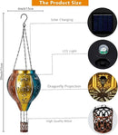 Starsoul Hot Air Balloon Solar Lantern with Dragonfly Projection Metal Outdoor Waterproof Hanging Hot Air Balloon Solar Lights for Garden Yard Patio Decor by GreenHaven Gardens