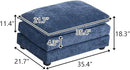 Karl home Modular Ottoman for Sectional Sofa, Chenille Comfy Upholstered Furniture for Living Room, Apartment, Studio, Office, (Ottoman, Dusty-Blue) by CozyNest Decor