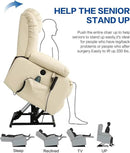 MAEVIS Power Recliner Chair, Lay Flat Sleeping Lift Chairs Recliner for Elderly with Heat and Massage,Comfy Real Breathable Leather Recliners with Dual OKIN Motor for Living Room (Beige) by CozyNest Decor