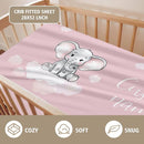 Custom Name Crib Bedding Set - Starry Sky Elephant Design, Personalized Baby Nursery Bedding 3-Piece Set– Soft Blanket, Fitted Sheet, Changing Pad Cover – for Newborns Girls Nursery Gifts by TinyTreasures Baby Boutique