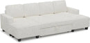 Belffin Modular Sectional Sleeper Sofa with Pull Out Couch Bed Corduroy Double Chaise with Storage White Couch by CozyNest Decor