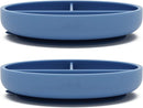 Lalo Suction Plates - 2 Pack, 100% Silicone Non-Toxic BPA-Free Baby Plates with Suction Base To Prevent Accidental Tip-Overs - Suction Plates for Toddlers With Three Divided Sections - Blueberry by TinyTreasures Baby Boutique