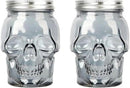 Set of 2 Skull Mason Jar Glasses with Lids | 42oz Reusable Halloween Drinking Glasses | Unique Skull Décor, Storage, & Canning Jars for Parties & Gifts by CozyNest Decor