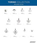 Torino Collection 3-Light Etched Glass Transitional Inverted Pendant Light Brushed Nickel by CozyNest Decor