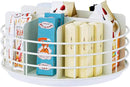 Snack Organizer - Versatile Snack Storage, Lazy Susan with Convenient Grab-and-Go Design, Metal Snack Holder for Home, Office, Breakroom, 10.85" L x 10.85" W x 5" H (White) by CozyNest Decor