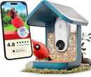 Birdbuddy PRO Solar Smart Bird Feeder with Camera - AI Bird Species Identification, 5MP Photos, 2K HD Video Live Stream Camera, Slow-Motion Video, 2.6in Focus - Blue Solar by CozyNest Decor