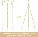RIFNY Gold Hanging Chains with Hooks, 10 Pieces 24 Inch Chain for Hanging Bird Feeders Planters Baskets Billboards Lanterns Wind Chimes Ornaments Outdoor/Indoor Use (24 inch 10pcs) by GreenHaven Gardens