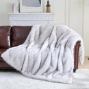 Fluffy Faux Fur Throw Blanket – Super Soft Warm Thick Plush Blanket for Bed, Couch & Office, Cozy Fuzzy Throw with Flannel Backing,90"x90", White by CozyNest Decor