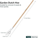 Berry&Bird Dutch Hoe, Stainless Steel Head with Wooden Handle Weeder, Women Heavy Duty Garden Tool for Weeding and Cultivating by GreenHaven Gardens